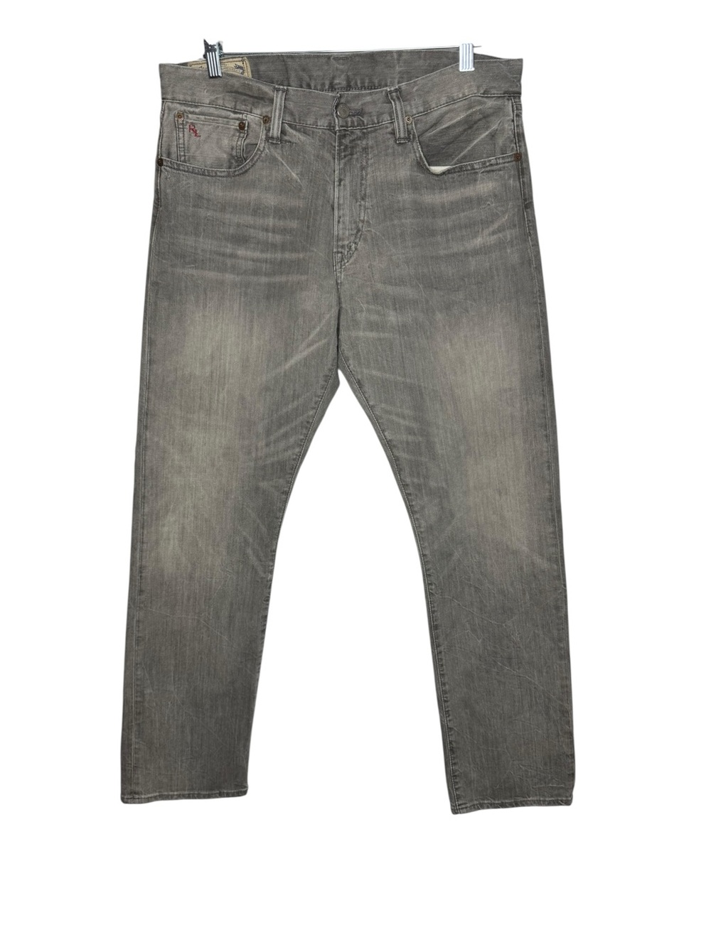 Polo Ralph Lauren Hampton Straight Jeans Distressed Gray 34 x 32